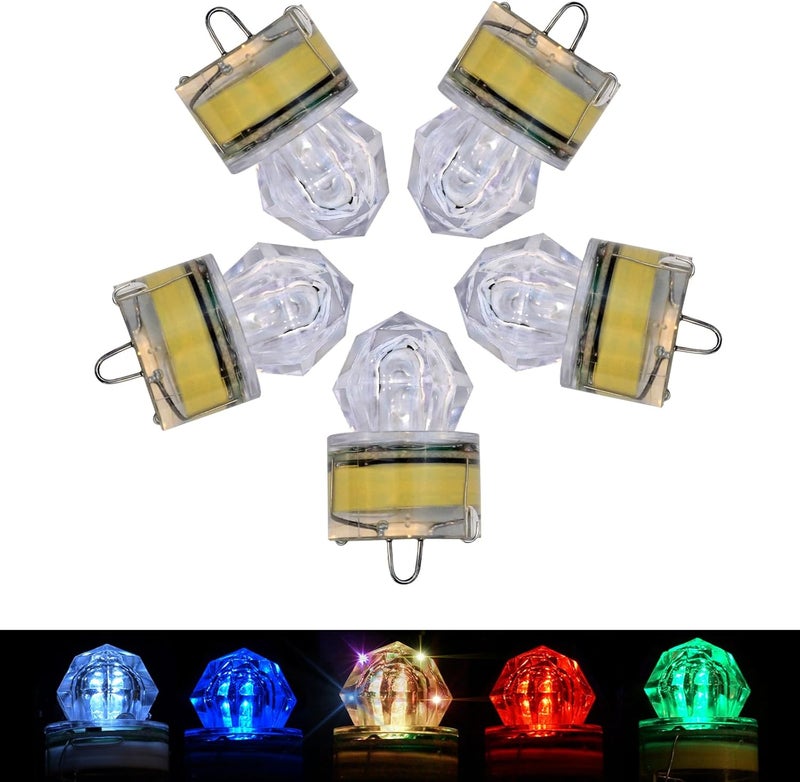 DunkTeam 5PCS Diamond Fishing Lamp,Deep Drop Fishing Light Flashing LED Fishing Lure,Underwater Flasher Lures,Water-Activated Fishing Flicker Attractant - Image 1